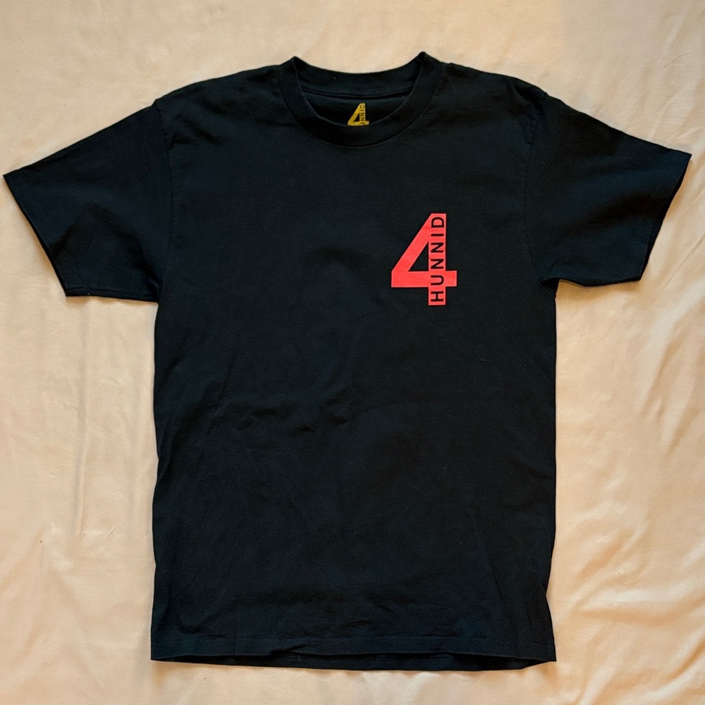 4Hunnid “Four Hunnid” Black Graphic Tee Size M